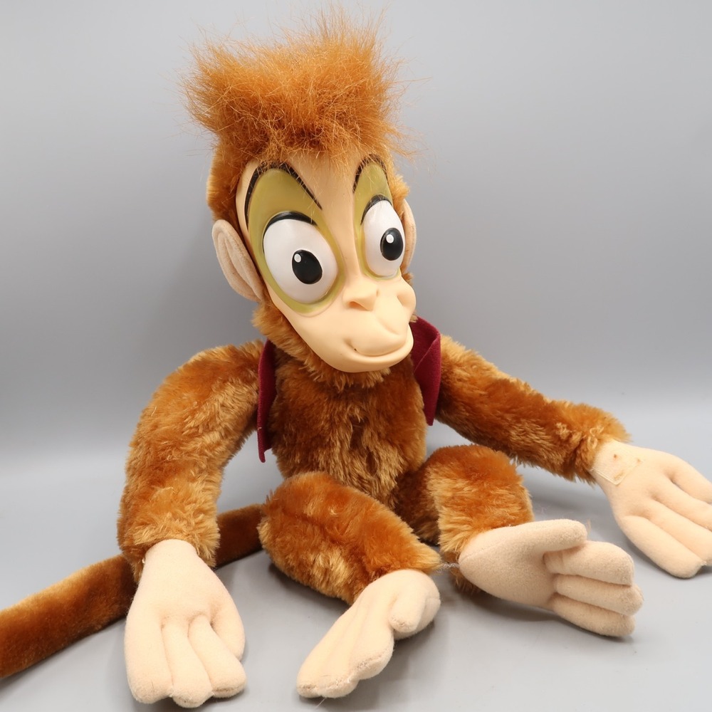 Disney Aladdin Abu Plush Mattel Monkey Stuffed Animal Rubber Face 90s Vintage